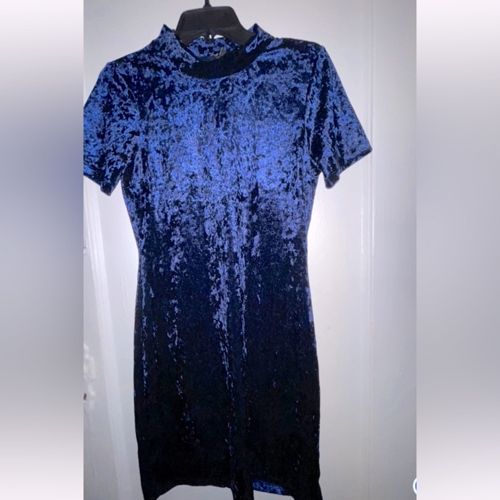 💙Stefano Di Roma Women’s Velvet Mini Dress - Blue💙